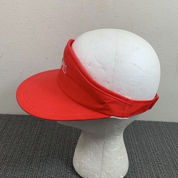 Vintage The Oaks Visor Unisex OSFA Red White Wide Brim Strapback Duckster USA - Picture 6 of 13